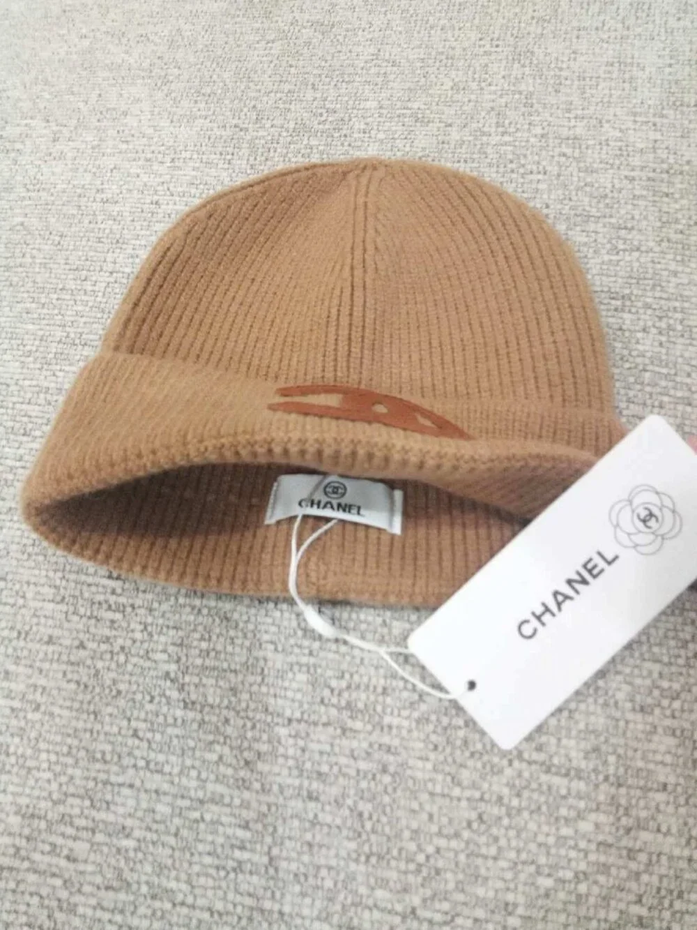 Chanel Knit Beanie NWT - Leather CC Logo